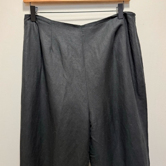 Rosanna Black High Rise Linen Cotton Cropped Pants Size 12 - Picture 3 of 12